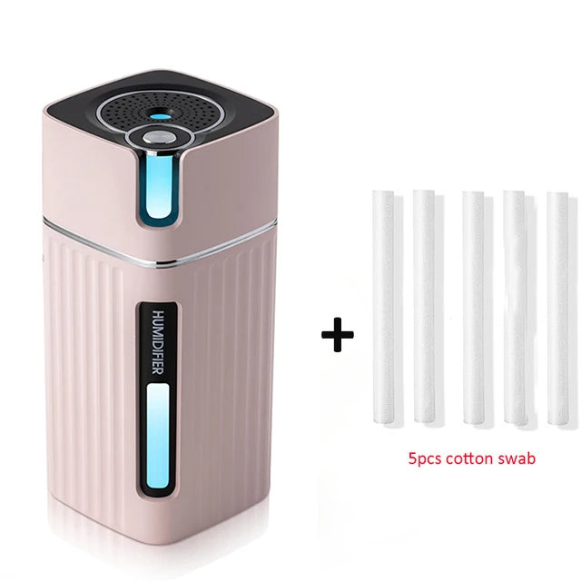 Portable Mini Humidifier Wood Grain 300ML Ultrasonic Car USB Aroma Air Diffuser Color LED Lamp Humidificador For Car Home Office