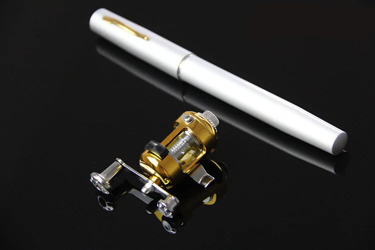 Pen Shape Portable Mini Fishing Rod Pole With Reel Wheel