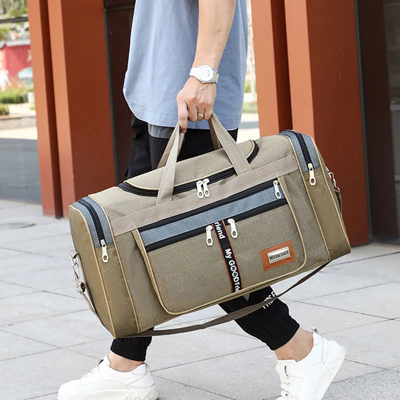 Men Travel Canvas Bag Large Capacity Travel Handbags Portable Outdoor Carry Luggage Bags Women Weekend Duffle Bags