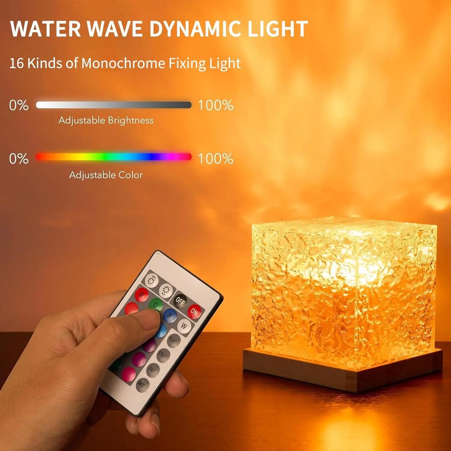 Ocean Wave Projector Light 16 Colors Midnight Aura Aurora Glow Lamp Home Office Bar Restaurant Underwater Projector Night Light