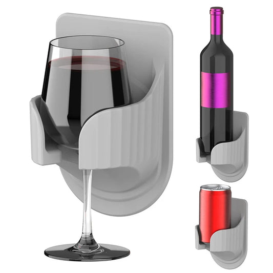 Wine Glass Rack Bathtub Seamless Paste Shower Drink Holder Wine Beer Beverage Rack Bathroom Drink Cup Holder Organizer