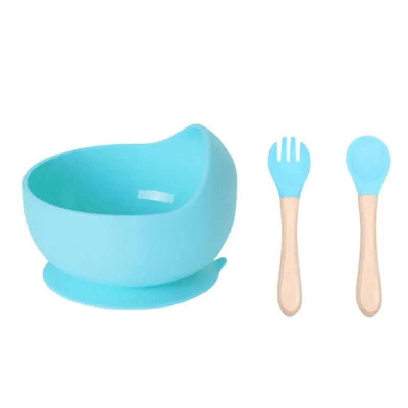 Baby Feeding Set Silicone Suction Baby Bowl With Spoon And Fork Toddler Baby Utensils Suction Bowls Silicone Bowls For Baby