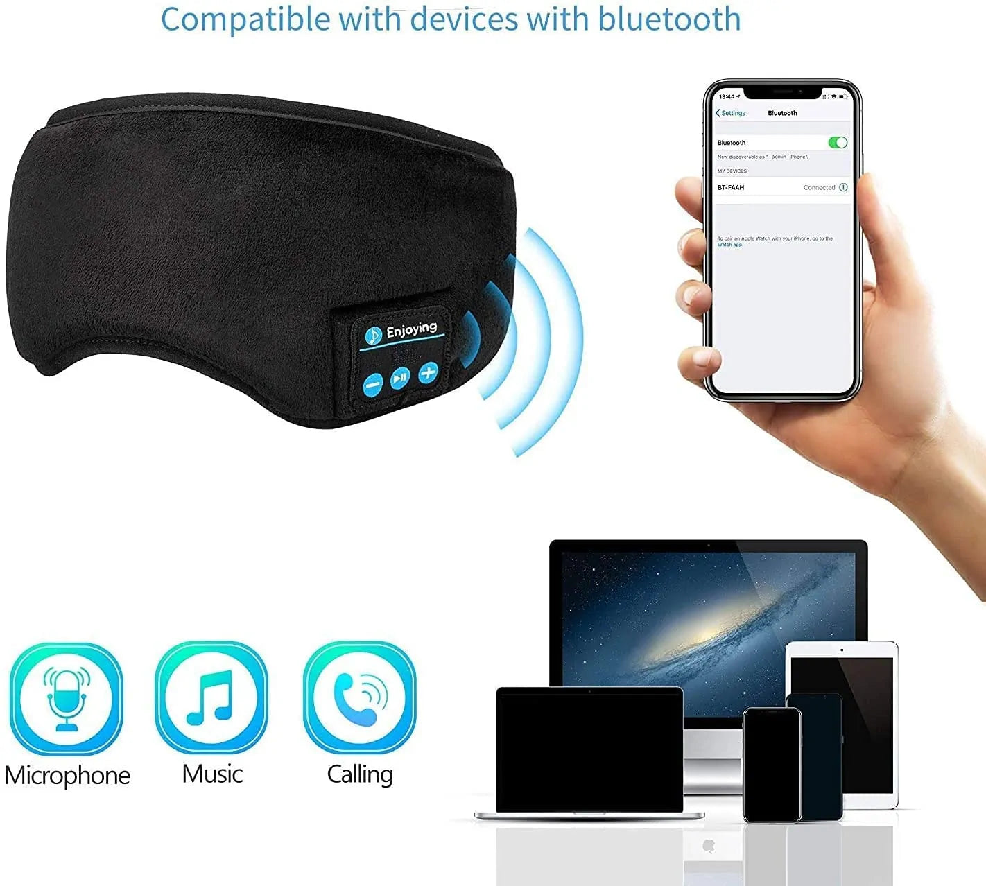 Sleep Headphones Bluetooth Eye Mask